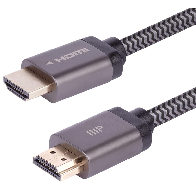 Monoprice 8K Certified Braided Ultra High Speed HDMI Cable - HDMI 2.1, 48Gbps, CL2 In-Wall Rated