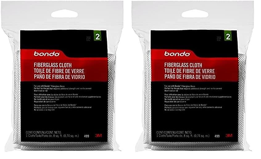 3M Bondo Fiberglass Cloth, 8 Sq Ft, Paintable, Use with Bondo Fiberglass Resin for Strong Waterproff Repairs
