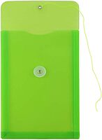 JAM PAPER Open-End Plastic Envelopes, Button & String