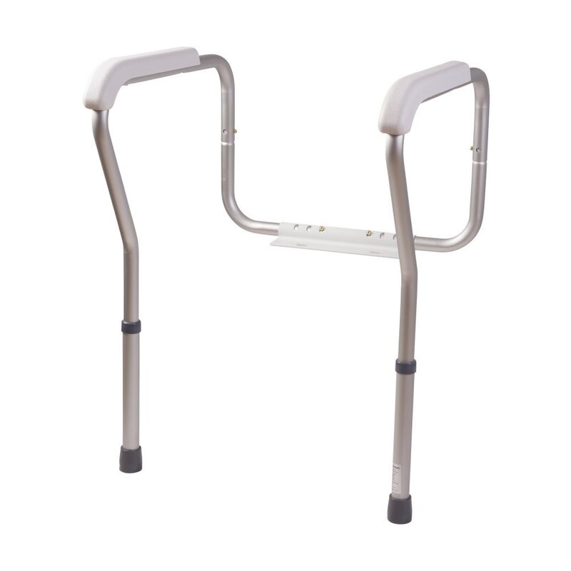 HealthSmart Adjustable Germ-Free Toilet Rails Safety Arms, 12inH x 27inW x 24inD, White