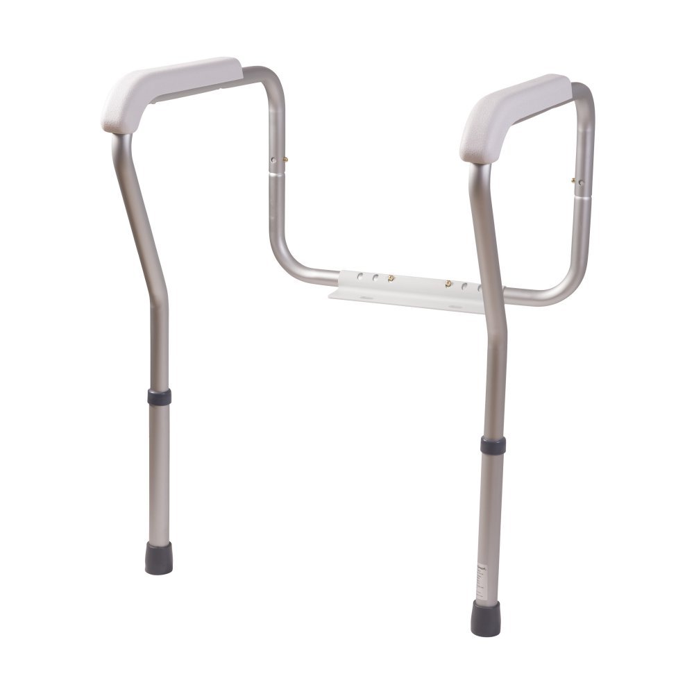 HealthSmart Adjustable Germ-Free Toilet Rails Safety Arms, 12inH x 27inW x 24inD, White