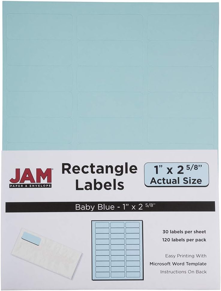 JAM PAPER Mailing Address Labels - Self-Adhesive Rectangular
