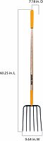 True Temper 6-Tine Steel Manure Fork Pitchfork with Hardwood Handle, 48 in., for Transferring Manure