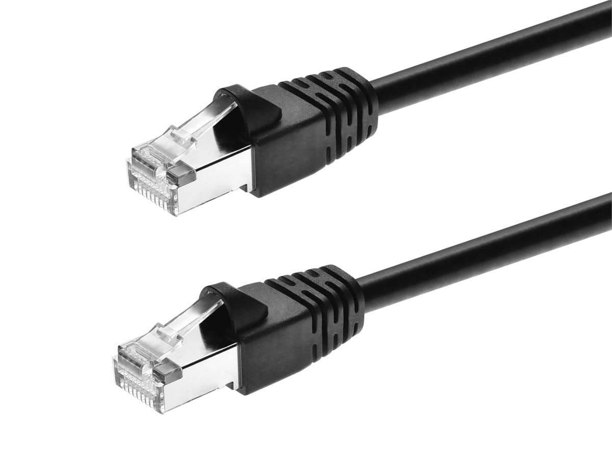 Monoprice Cat6A Shielded (S/FTP) Ethernet Patch Cable - 26AWG Pure Bare Copper Snagless RJ45 Fullboot