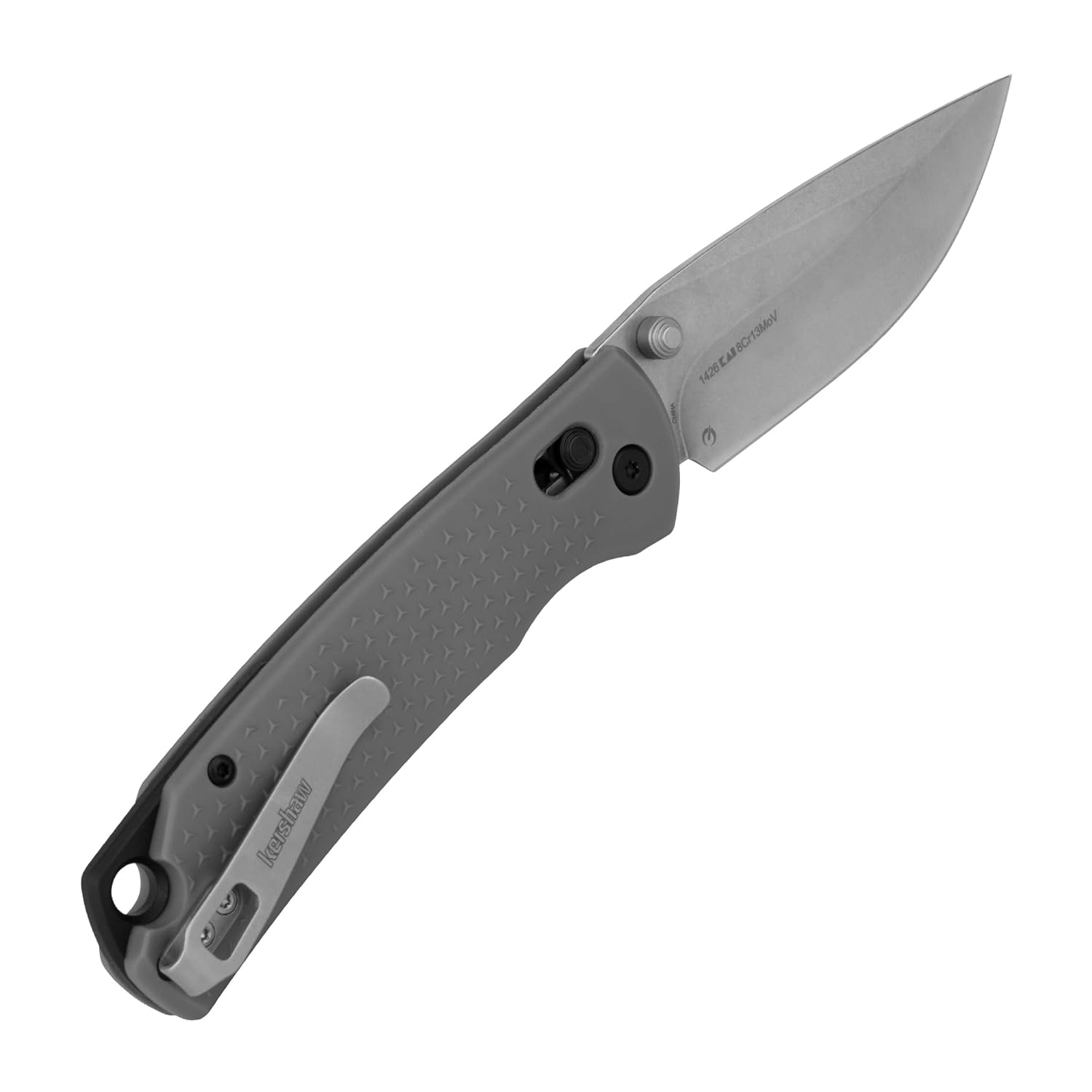 Kershaw Sequence Pocket Knife, Gray Design, 3.32 Inch Stainless Steel Drop Point Blade, EDC with Manual Opening