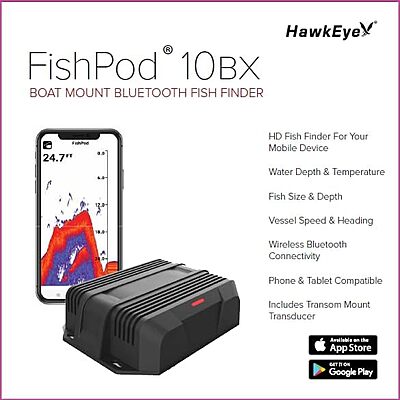 FISHPOD 10BX Boat Mount Bluetooth Fish Finder with AI Technology