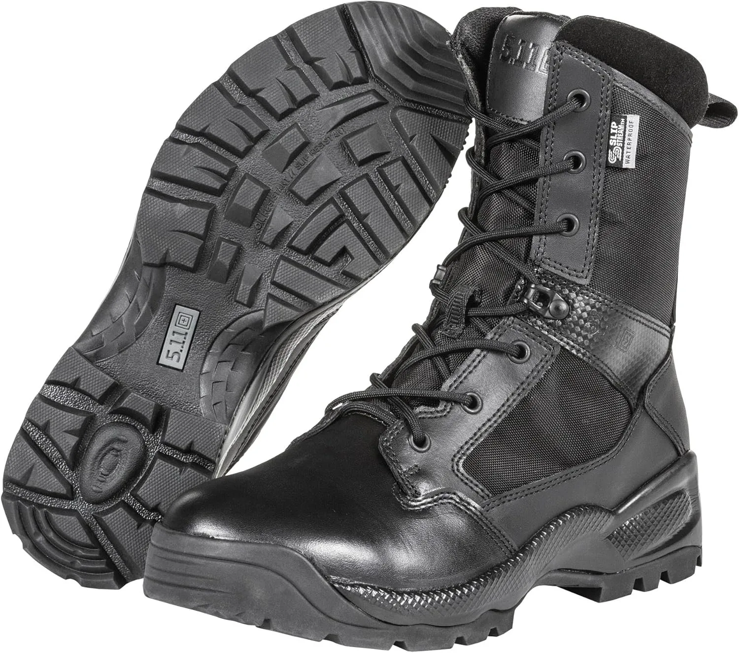 5.11 Tactical Men's Patrol Storm Waterproof Boots, ATAC 2.0 8", Side-Zip, Style 12392ABR