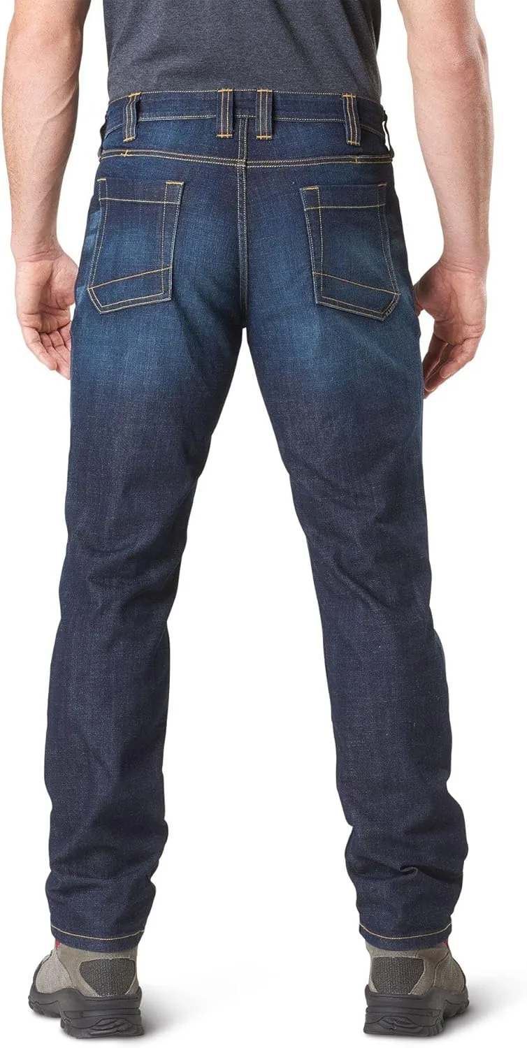 5.11 Tactical Men's Defender-Flex Slim Jeans, Fitted Waistband, 7 Pockets, Style 74465