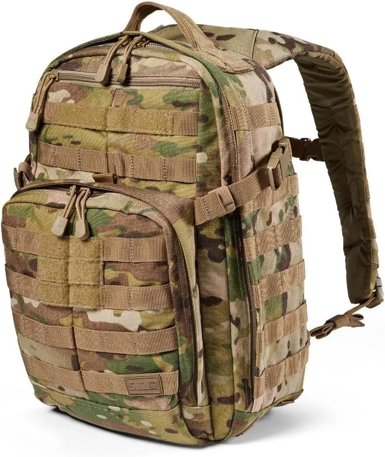 5.11 Tactical Backpack, RUSH 12 2.0 Military Survival Molle Back Pack with Laptop Compartment, Small, 24L, Multicam