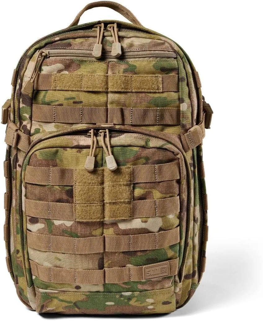 5.11 Tactical Backpack, RUSH 12 2.0 Military Survival Molle Back Pack with Laptop Compartment, Small, 24L, Multicam
