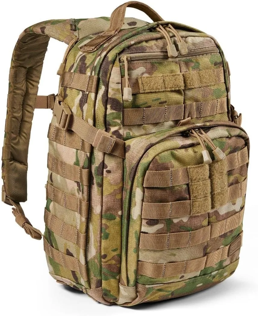 5.11 Tactical Backpack, RUSH 12 2.0 Military Survival Molle Back Pack with Laptop Compartment, Small, 24L, Multicam