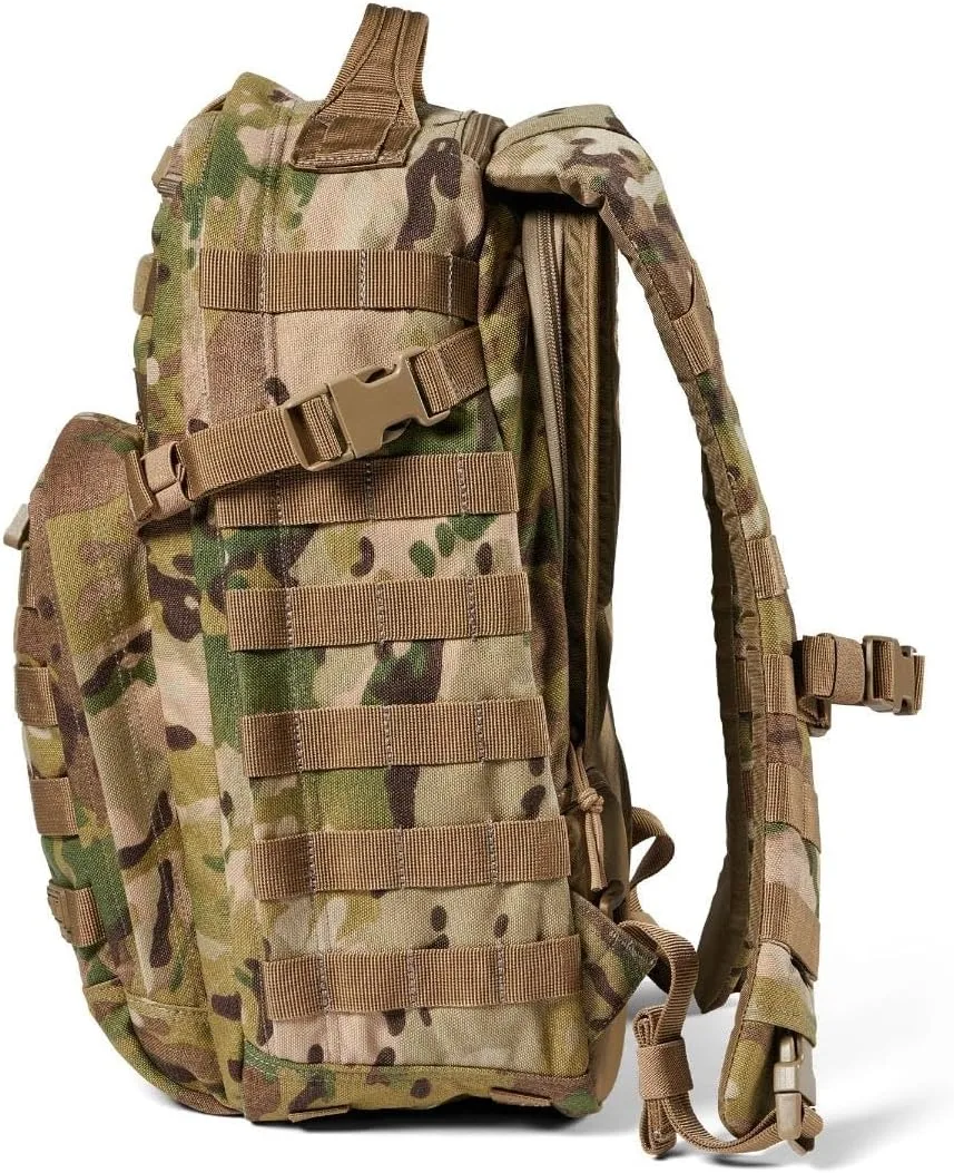 5.11 Tactical Backpack, RUSH 12 2.0 Military Survival Molle Back Pack with Laptop Compartment, Small, 24L, Multicam