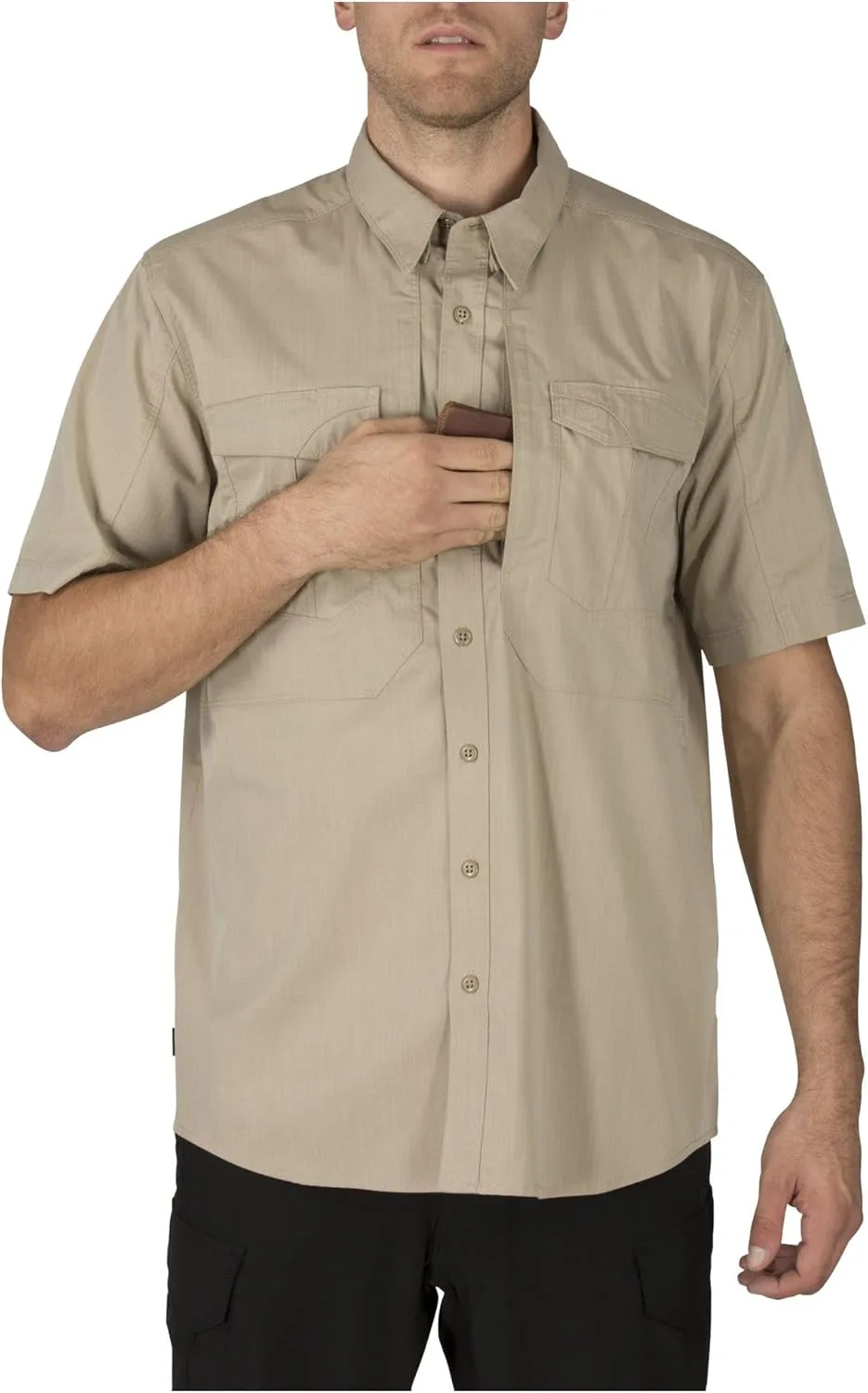 5.11 Tactical Mens Stryke Button Down Short Sleeve Shirt with Pockets
