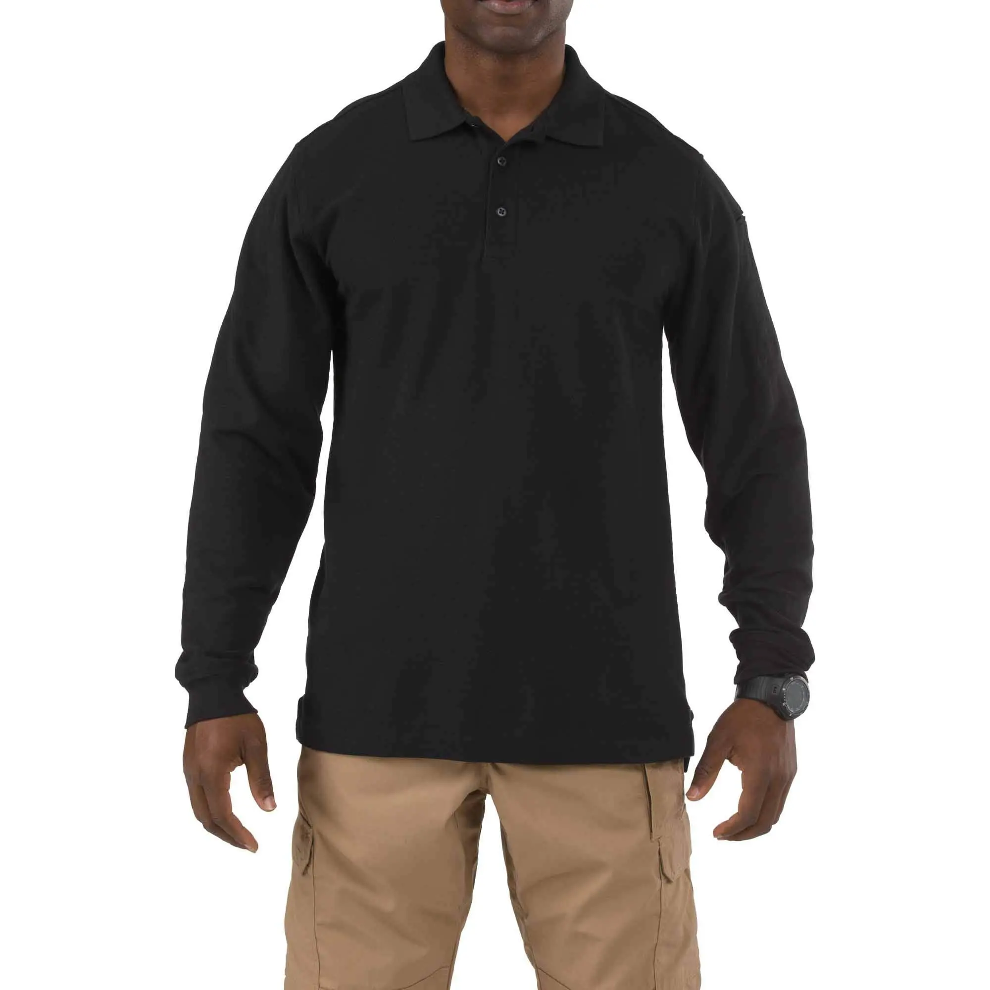 5.11 Tactical Men's Utility Long Sleeve Polo, Polyester-Cotton, Integrated Side Vents, Style 72057