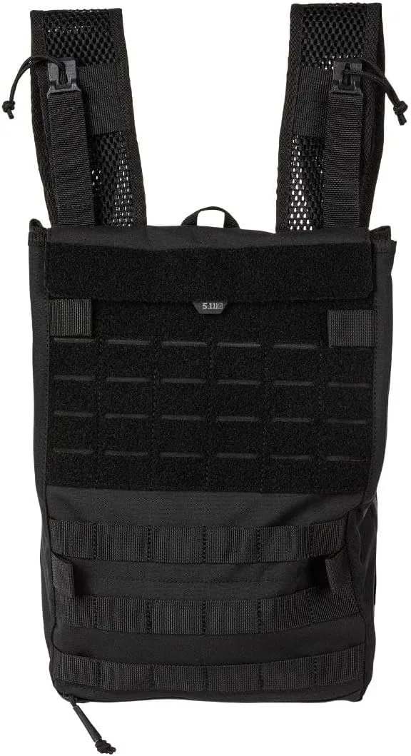 5.11 Tactical Water Hydration Carrier Pouch Backpack Attachment, PC Convertible, Black, Style 56665ABR
