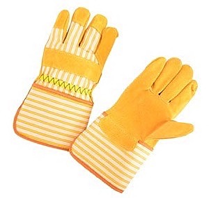 Pigskin split leather palm, 4.5” P.E cuff