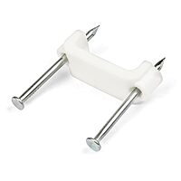 StarTech.com 100 Pack Cable Clips with Nails - Two Steel Nails - Reusable Nail-in Clamps - Brick/Drywall Cable Fasteners