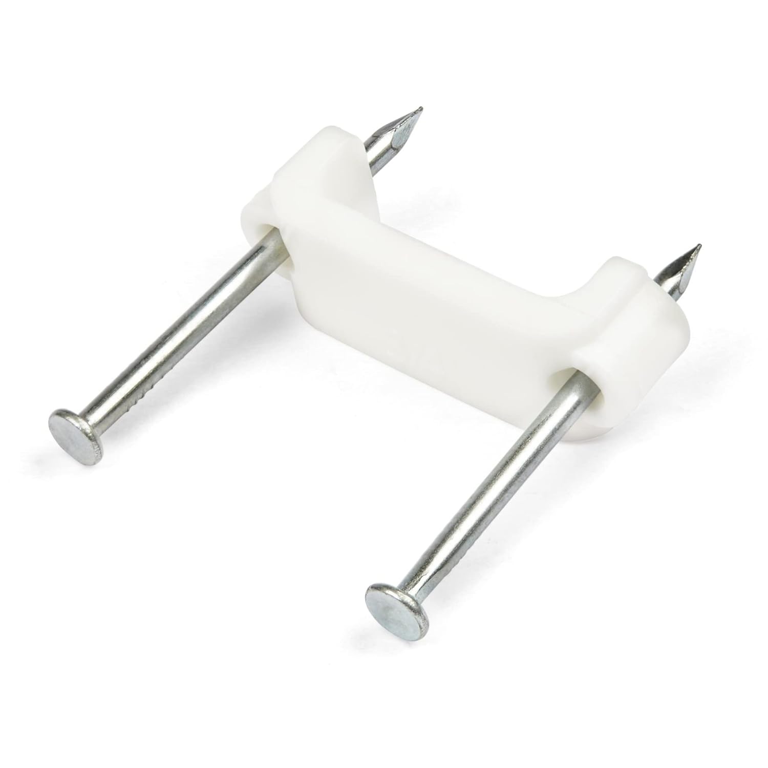 StarTech.com 100 Pack Cable Clips with Nails - Two Steel Nails - Reusable Nail-in Clamps - Brick/Drywall Cable Fasteners