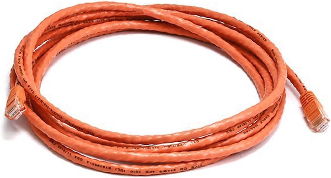 Monoprice 10FT 24AWG Cat6 550MHz UTP Ethernet Bare Copper Network Cable - Orange