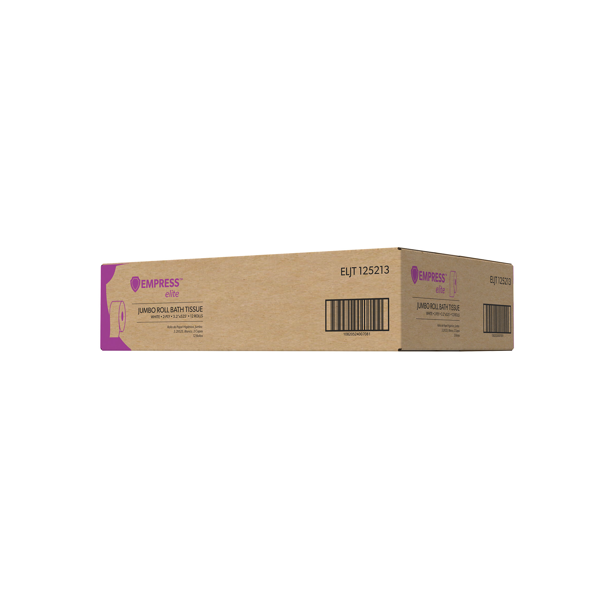 Empress Elite 2 Ply Jumbo Roll Tissue - VIRGIN 3.2 x 525, White, 9 Inch. 12 / cs