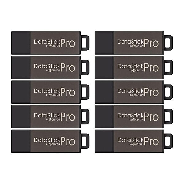 32GB DataStick Pro by Centon, 10 Pack, USB 2.0 Flash Drive Memory Stick for Storage and Backup