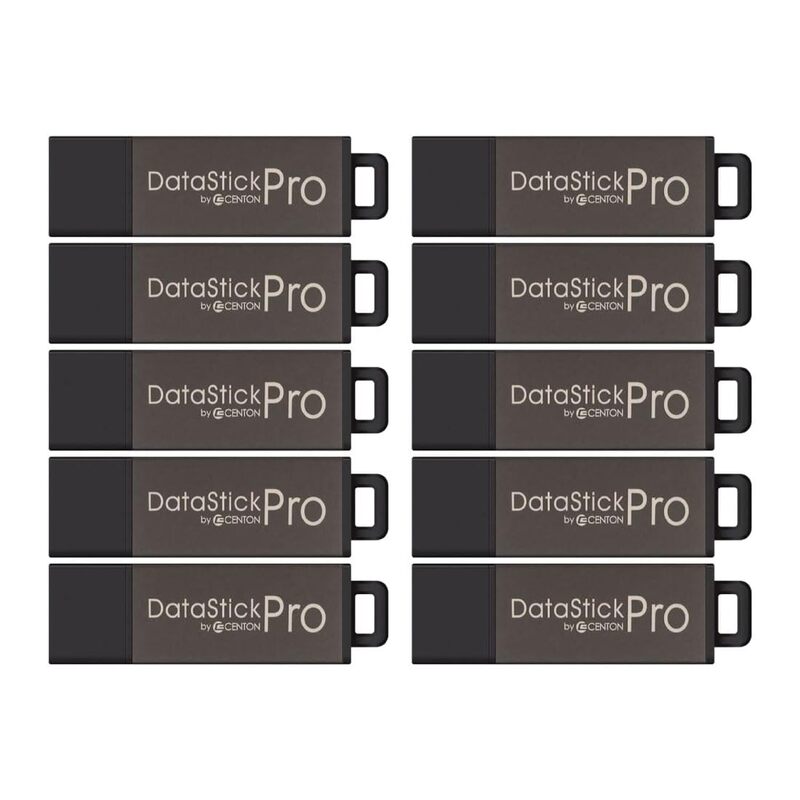 32GB DataStick Pro by Centon, 10 Pack, USB 2.0 Flash Drive Memory Stick for Storage and Backup