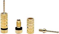 Monoprice 9438 Gold Plated Speaker Pin Plugs - 5 Pairs - Pin Screw Type, For Speaker Wire, Home Theater, Wall Plates And More