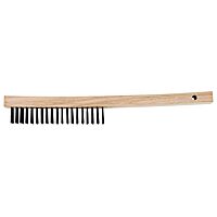 PFERD 85045 Economy Line Curved Handle Scratch Brush, .012 Carbon Steel, 3 x 19 Wire Rows
