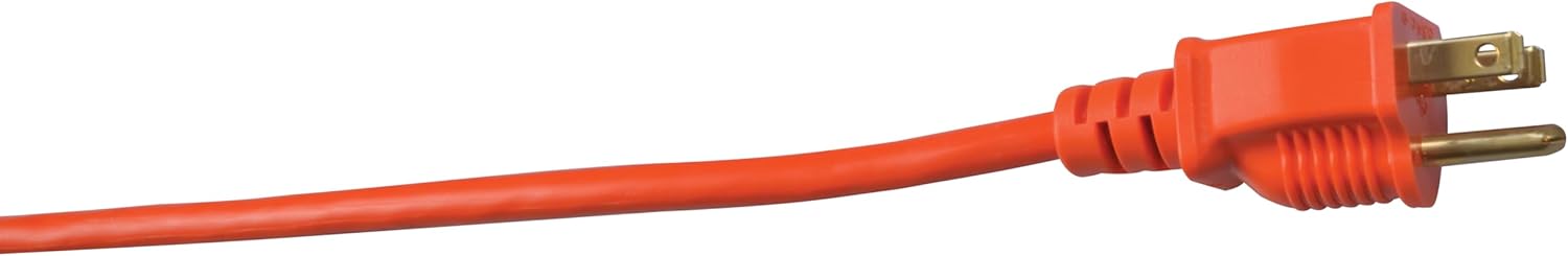 Heavy Duty Outdoor vinyl Power Extension Cord SJTW, Orange, 16/3, 100 FT. 100-Feet