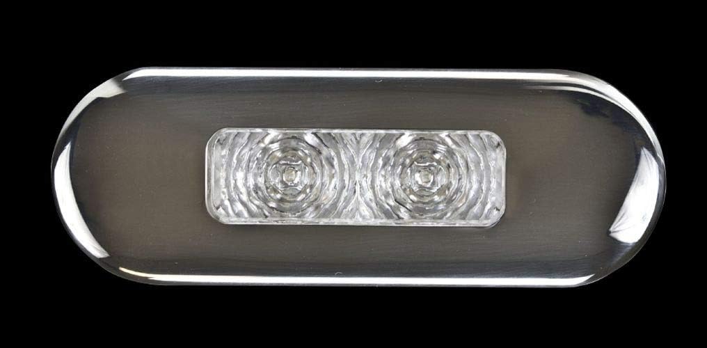 Hella Marine Surface Mount Oblong LED Courtesy Lamp - Red LED - Stainless Steel Bezel