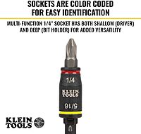 Klein Tools 32768 Impact Driver Set, 3-in-1 SAE Impact Socket and Bit Holder