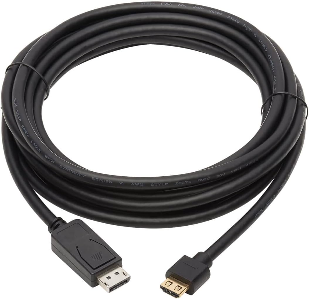 Eaton Tripp Lite Series DisplayPort 1.2 to HDMI Active Adapter Cable (M/M), 4K 60 Hz, HDR, Secure-Grip Plugs, Black