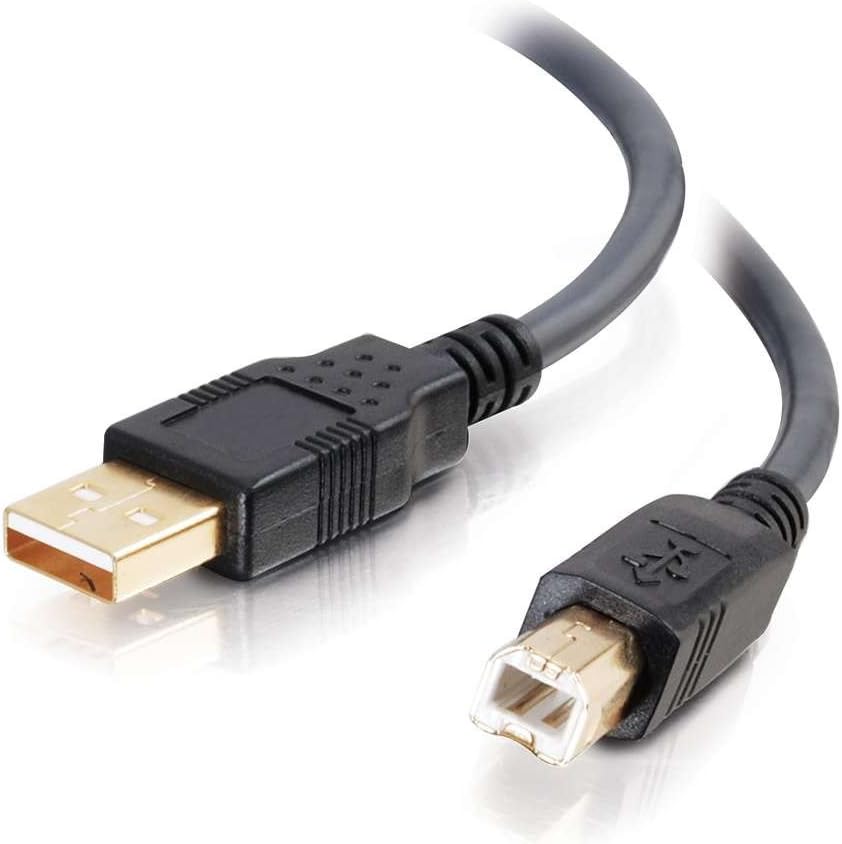 C2G 16.4ft USB A to USB B Cable - Ultima Series Black - M/M - Type A Male USB - Type B Male USB - 16.4ft - Charcoal