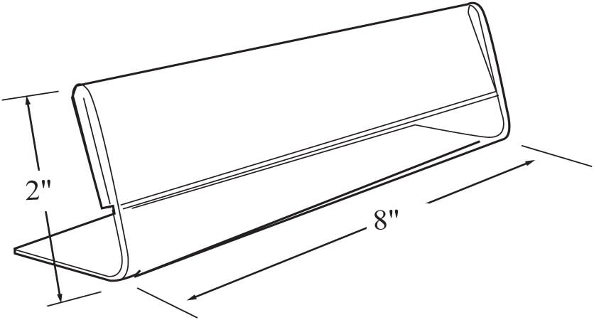 Azar Displays Acrylic L-Shaped Sign Holders, Clear - Pack of 10