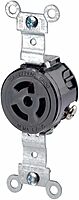 Leviton 15 Amp, 277 Volt, NEMA L7-15R, 2P, 3W, Single Locking Receptacle, Industrial Grade, Grounding, 4760, Black