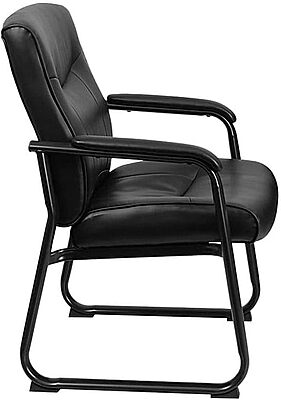 Flash Furniture Hercules Series Big & Tall LeatherSoft Executive Side Reception Chair, Padded Lobby Chair with 500-lb. Static Weight Capacity, Black