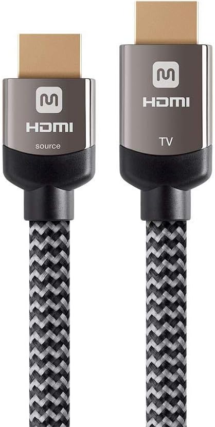 Monoprice Active High Speed HDMI Cable, 4K@60Hz, 18Gbps, HDR, 26AWG, YUV 4:4:4, HDCP 2.2, Braided Jacket, CL3, 25 Feet