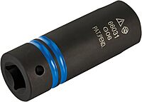 Klein Tools 66031 3-in-1 Slotted Impact Socket, 12-Point Deep Sockets, Coaxial Spring Loaded, 3/4 and 9/16-Inch Hex Sizes