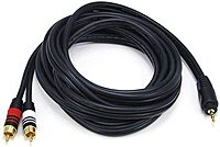Monoprice Premium 3.5mm Stereo Male to 2 RCA Male Audio Cable, 22AWG Gold Plated