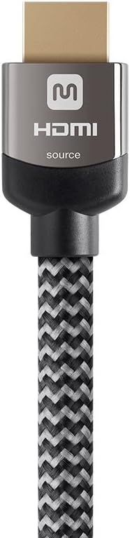 Monoprice 4K High Speed HDMI Cable - Braided - 4K@60Hz, 18Gbps, HDR, CL3 In-Wall Rated, 50ft, Grey