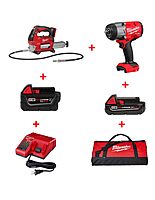 Milwaukee M18 FUEL 1/2" High Torque Impact Wrench & Grease Gun Combo Kit (2967-22GG)