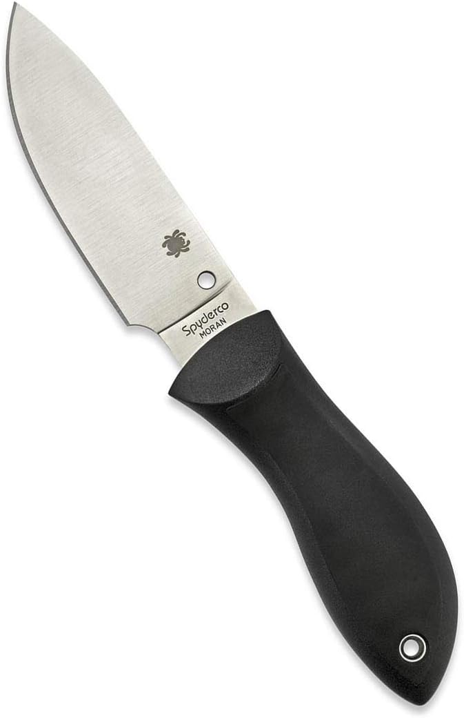 Spyderco Moran Drop Point Fixed Blade Knife with 3.92" VG-10 Stainless Steel Blade and Premium Custom-Molded Boltaron Sheath