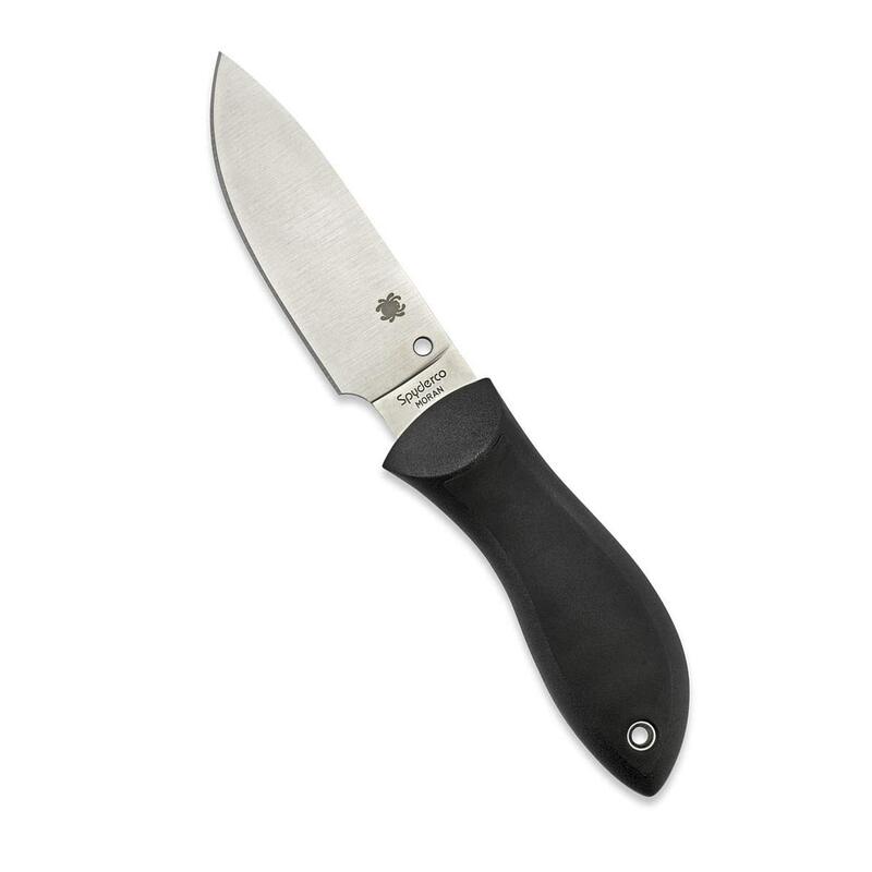 Spyderco Moran Drop Point Fixed Blade Knife with 3.92" VG-10 Stainless Steel Blade and Premium Custom-Molded Boltaron Sheath - PlainEdge - FB02P Drop-Point