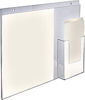 Azar Displays Wall-Mount Brochure Holders With Trifold Pocket, 11inH x 14inW x 1/4inD, Clear, Pack Of 2 Holders