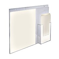 Azar Displays Wall-Mount Brochure Holders With Trifold Pocket, 11inH x 14inW x 1/4inD, Clear, Pack Of 2 Holders