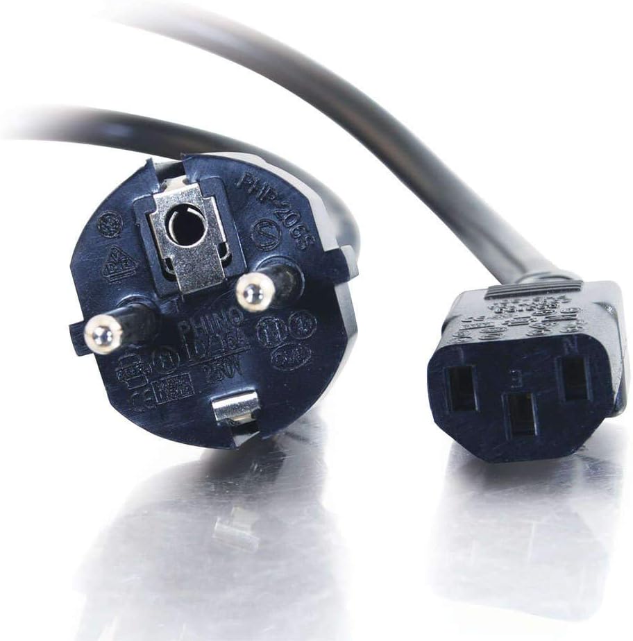 C2G/Cables to Go 03138 14 AWG European Power Cord, Black (2.5 Meters/8.20 Feet)