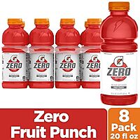 Gatorade Thirst Quencher Zero Sugar Sports Drink, Fruit Punch, 20oz Bottles, 8 Pack