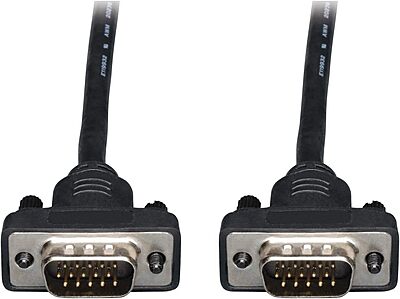 Eaton Tripp Lite Series Low-Profile VGA High-Resolution RGB Coaxial Cable (HD15 M/M), 10 ft. (3.05 m) - P502010SM