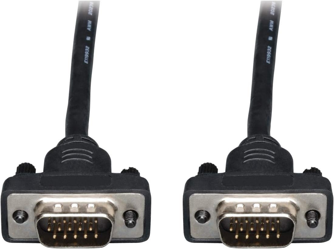 Eaton Tripp Lite Series Low-Profile VGA High-Resolution RGB Coaxial Cable (HD15 M/M), 10 ft. (3.05 m) - P502010SM