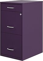Realspace SOHO Organizer 18inD Vertical 3-Drawer File Cabinet, Purple